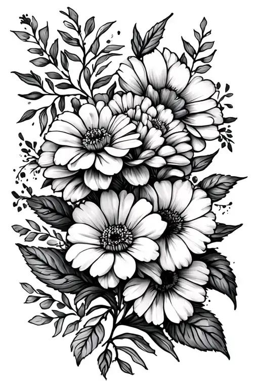 Flower With Family Writing