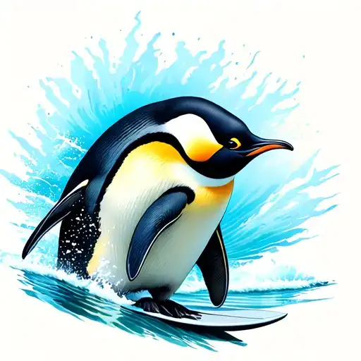 Emperor Penguin Surfing