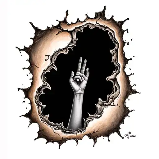 Hole In Fore Arm Tatoo