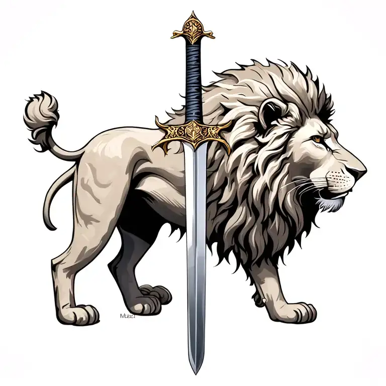 Sword And Lion Standing