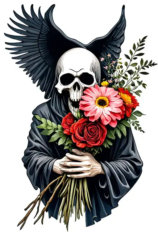 Reaper Holding A Bouquet