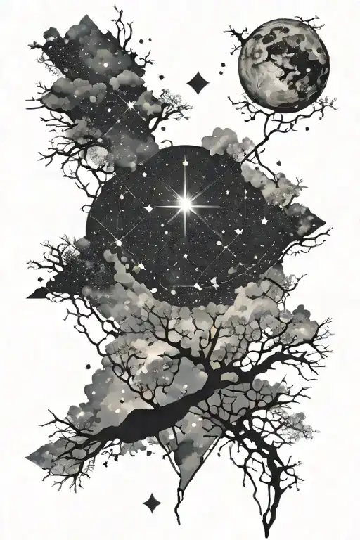 Dusk Sky Filled With Constellations