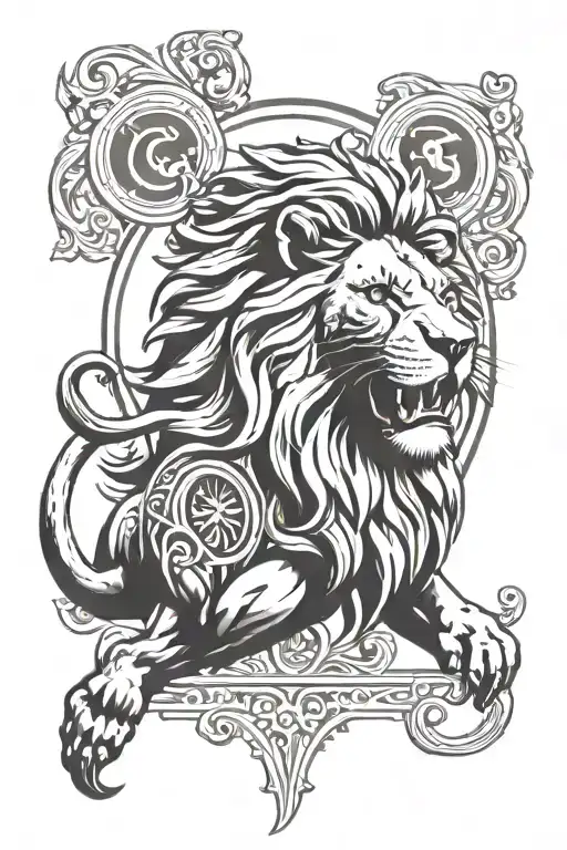 Galatasaray Logo Incorporated To A Lion Head
