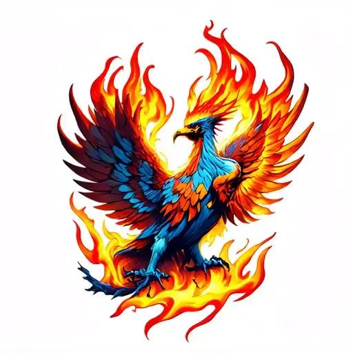 Phoenix Rising From Flames
