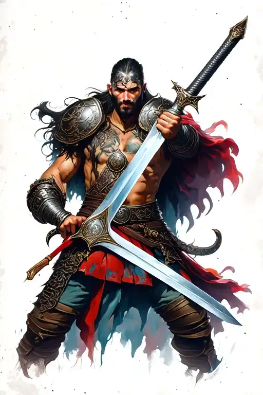 Warrior Wielding A Sword