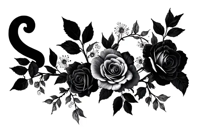 Vine With Roses Mayflowers Hibiscus