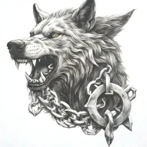 Fenrir Breaking His Chains Wrapped