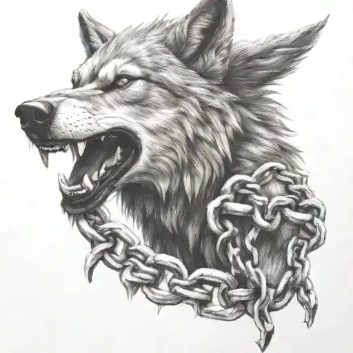 Fenrir Breaking His Chains Wrapped