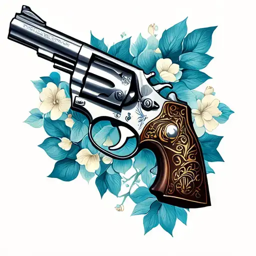 Ornamented Revolver In Perspective