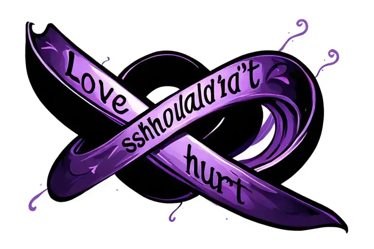 The Infinity Symbol With The Words Love Shouldn't Hurt Inside The Symbol In Color Purple