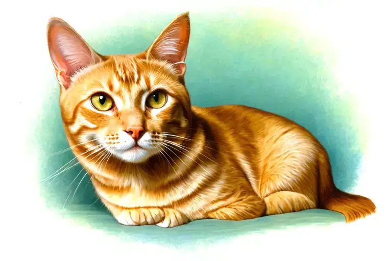 Yellow Cat With Background Colors