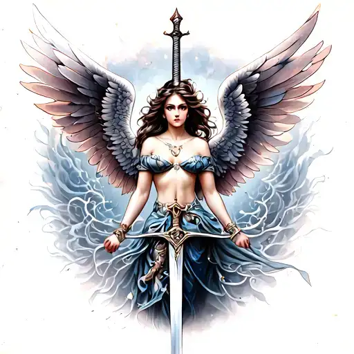 Winged Woman With Sword
