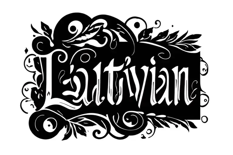 Word Paldies On Latvian National Pattern