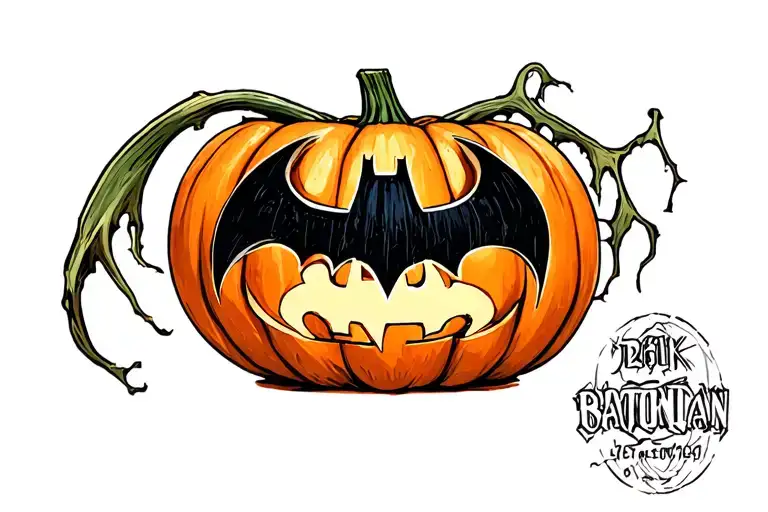Jack O Lantern With Batman Symbol Incorporated