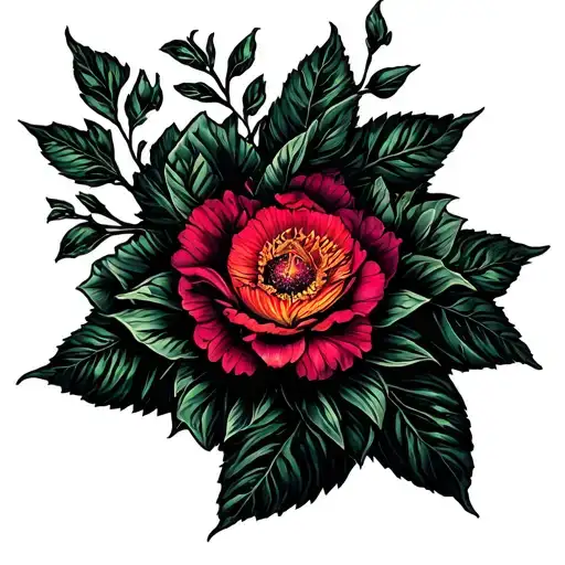 Poison Danger Logo Floral Design