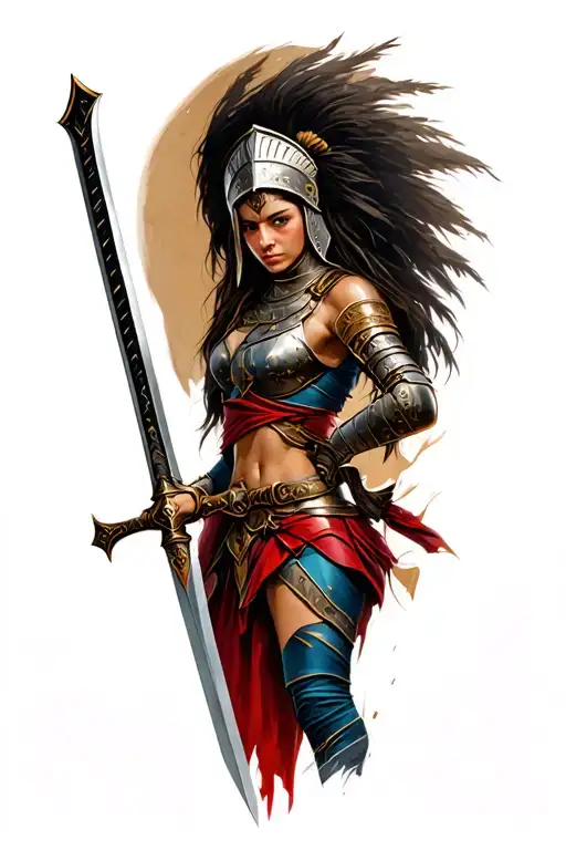 Sparta Warrior Wielding Her Sword