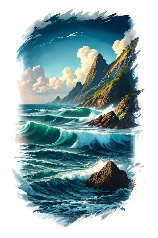 Ocean And Mountains