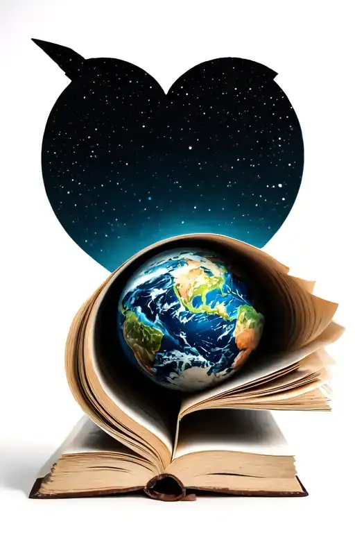 Open Book With Pages Turning In To A World