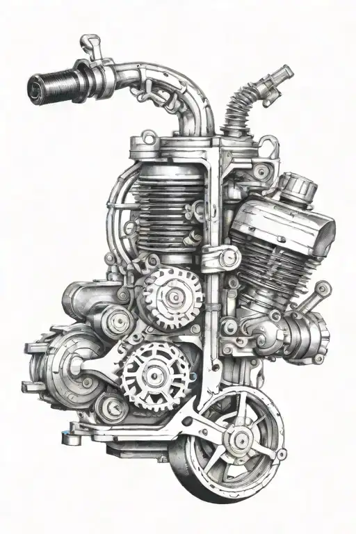 Forearm Tattoo Inspiration Of 2Stroke Engine And It's Components