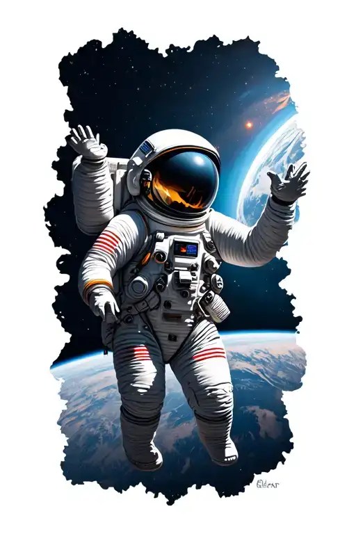 Astronaut Reaching For Earth
