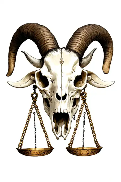 Goat Skull And Libra