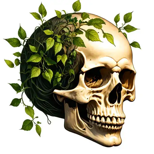 Mental Health Tattoo Vines Growing Up The Side Of The Skull