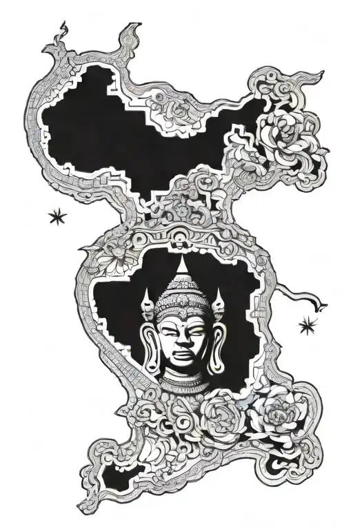 Naga Feminism With Cambodia Map Outline