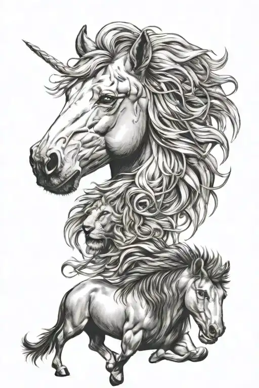 Horse And Lion Head