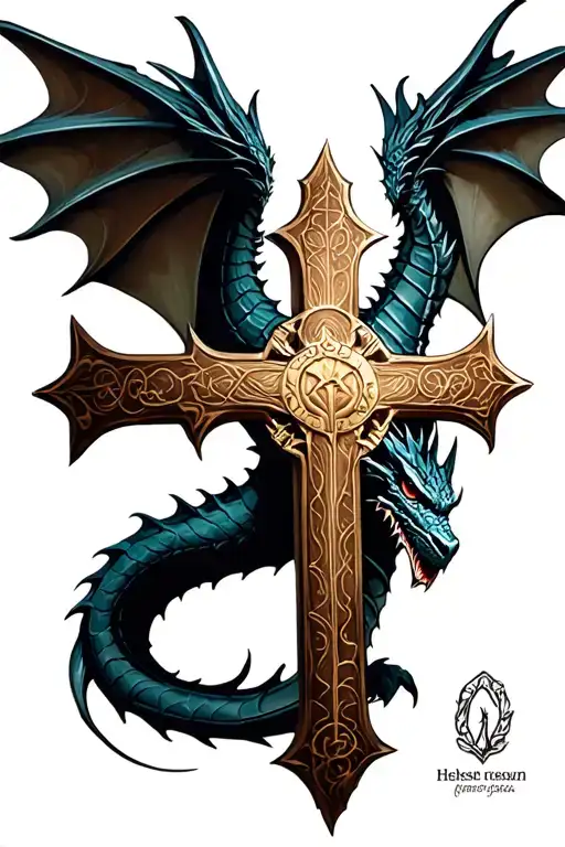 Dragon Templar Knight Holy Cross Background