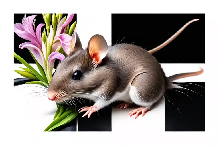 Mouse With Gladiolus