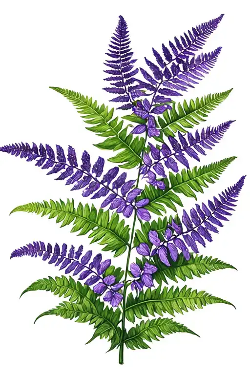 Ferns Lavender Tattoo Design
