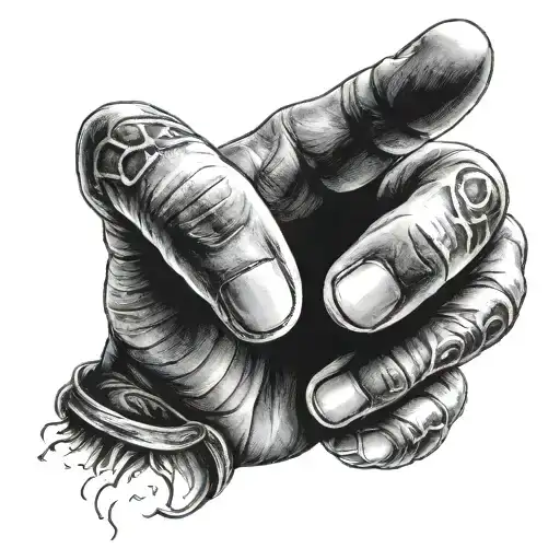 Finger With V Shape Formed