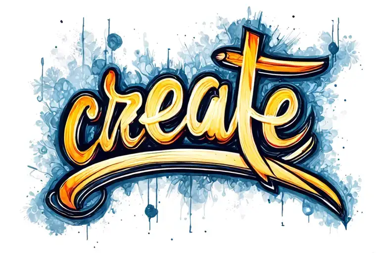 Create Word 'Create' Written