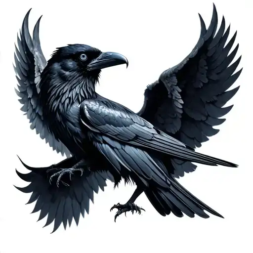 Unique Evil Raven Wings Extended