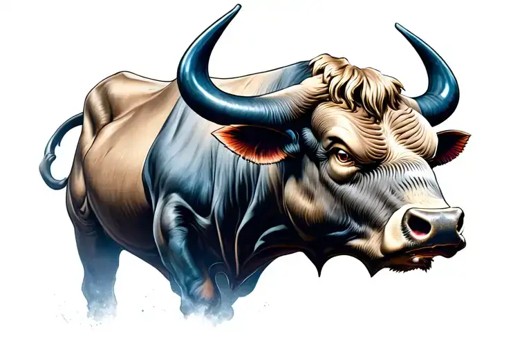 Charging Angry Bull