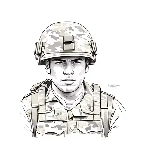 A Soldier In A Camouflage Uniform