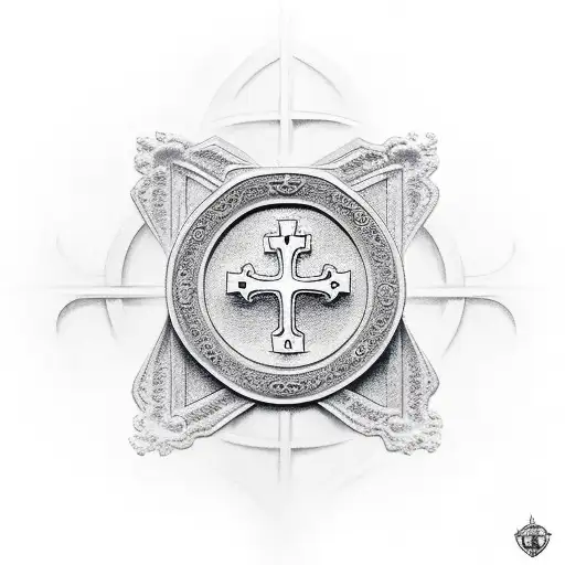 Christian Cross With Praying Hands