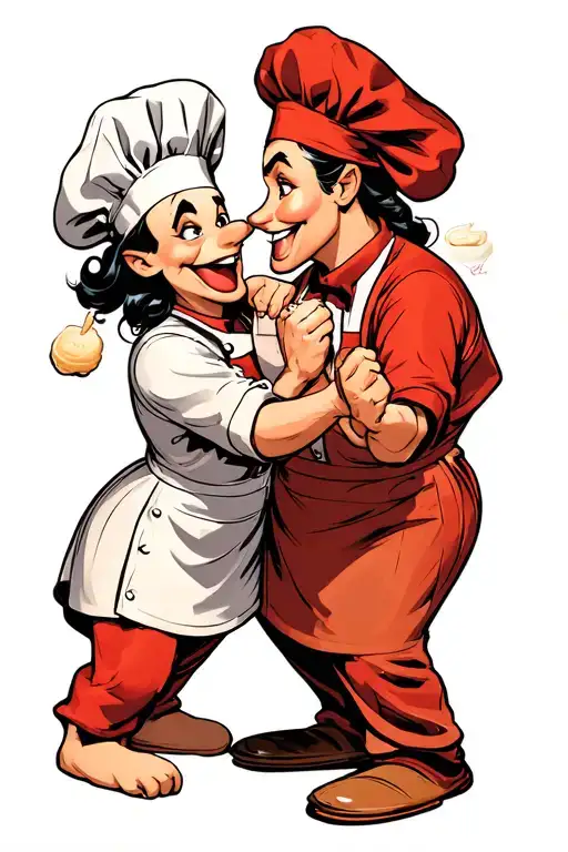 Disney Characters As Chefs Fighting Each Other Side