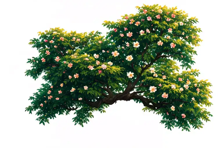 Tree With Flowers Growing