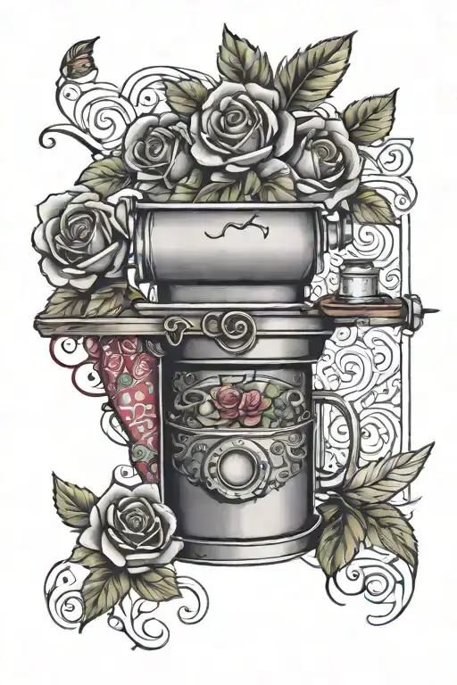 Mixer And Quilt With Roses
