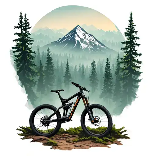 Mountainbike Forest Scene