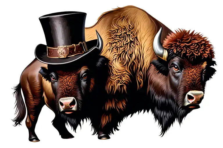 Bison Wearing A Top Hat
