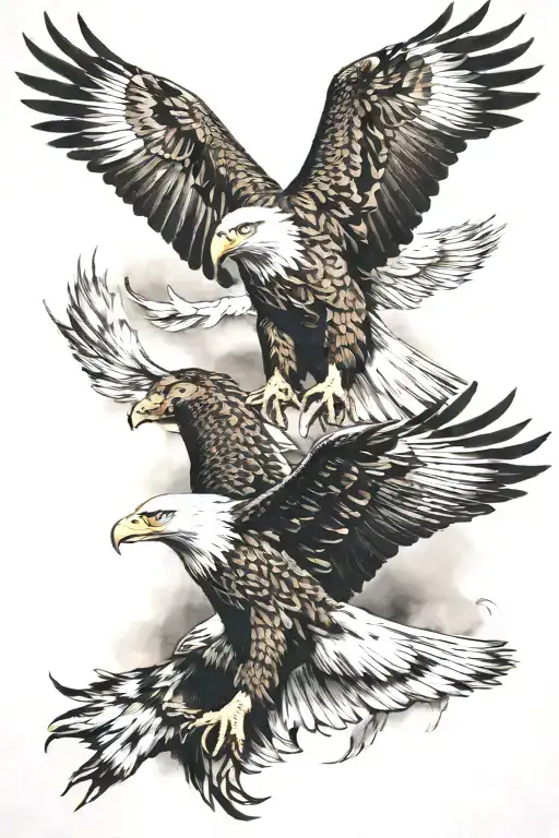 Eagles Flying Together