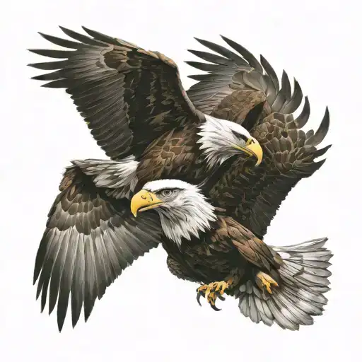 Eagles Flying Together