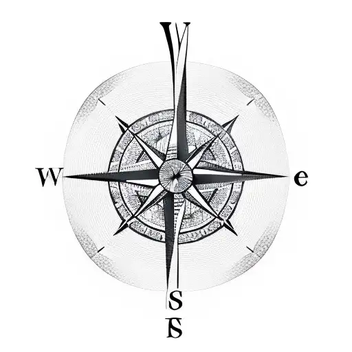 Compass With Four Puzzle Pieces Connected And A Feather