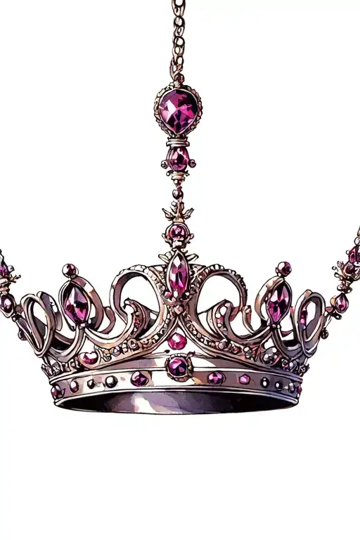 Queens Crown With Chandelier Type 'Gems' Hanging