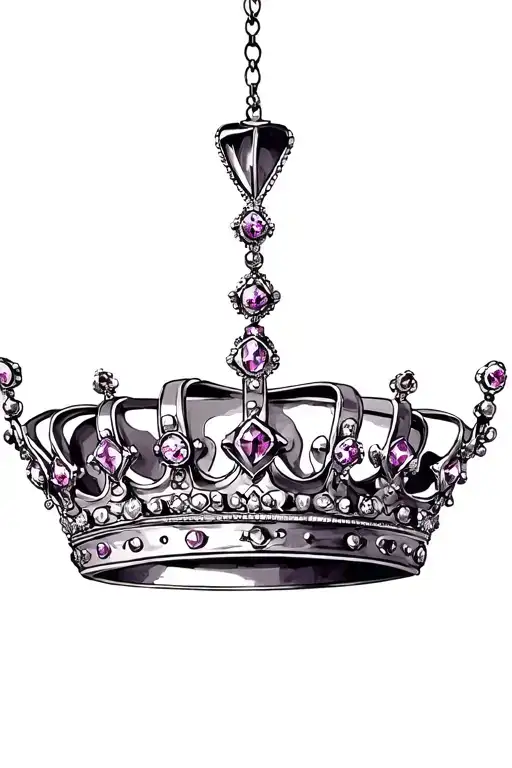 Queens Crown With Chandelier Type 'Gems' Hanging