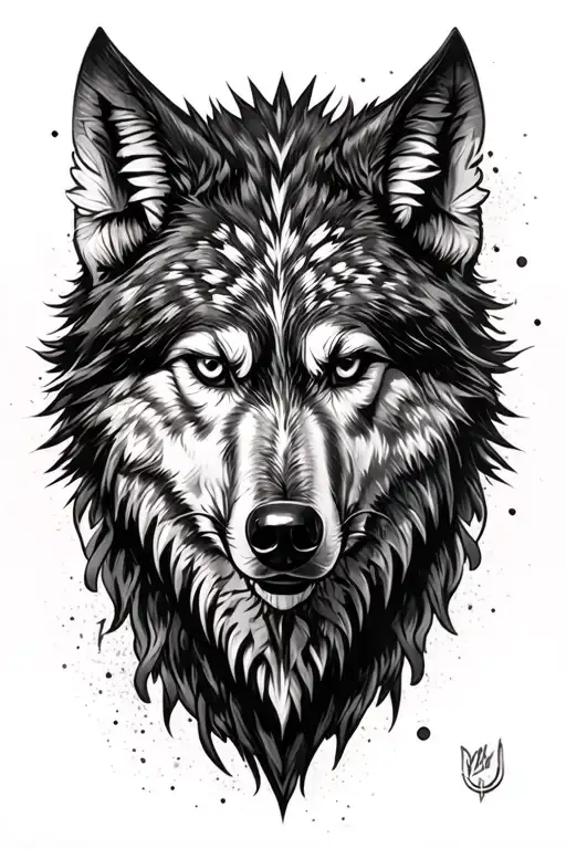 Wiking Bad Wolf Head Black And White