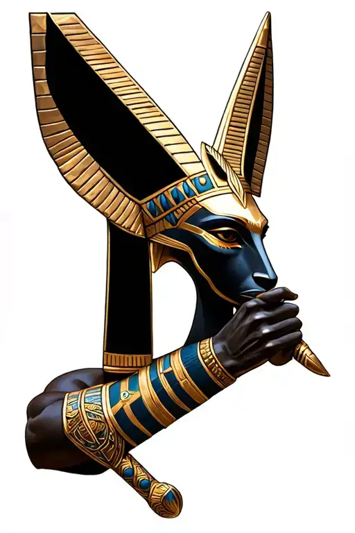 Anubis Egypcian God Holdin Scepter