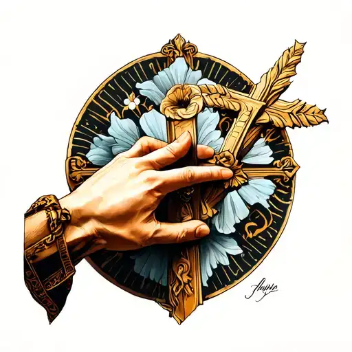 Christian Faith Hand Touching Hem Of Garment